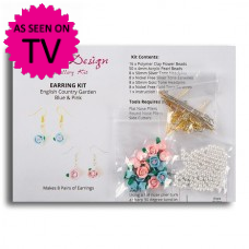 English Country Garden Earring Kit - Blue & Pink