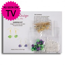 English Country Garden Earring Kit - Purple & Green 