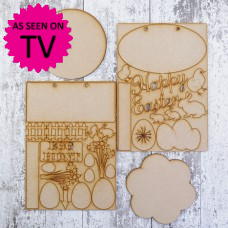 Happy Easter MDF Plaque & Embellishment Pack