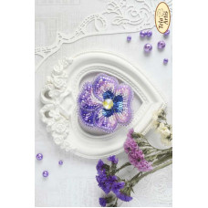 Bead Art Brooch Embroidery Kit - Viola Rococo