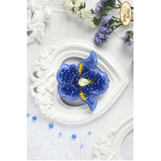 Bead Art Brooch Embroidery Kit - Sapphire Iris