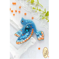 Bead Art Brooch Embroidery Kit - Blue Bird
