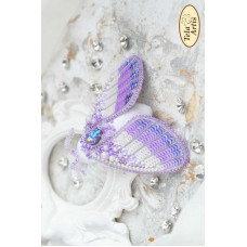 Bead Art Brooch Embroidery Kit - Lavender Moth