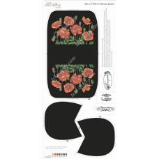 Bead Art Kit - Poppies on Black Purse
