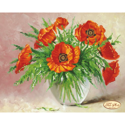 Bead Art Kit - Vase of Poppies (Summer Bouquet)