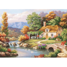 Bead Art Kit - Autumn Charm (Cottage by Stream)