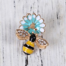 Daisy Flower with Bee - Blue