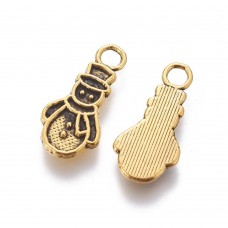 Snowman Charm - Gold Tone Pack of 2