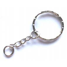 Round Keyring Fitting - Silver Tone