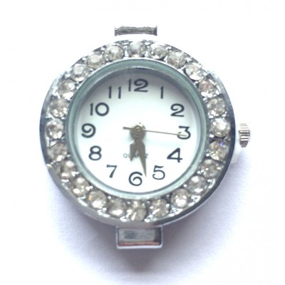 Rhinestone Watch Face – Silver Tone