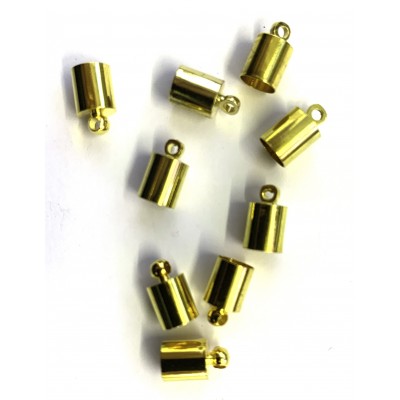 Fold Over Cord Ends – Gold Tone