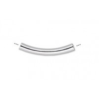 22mm Silver Plated Curved Tube Bead 22mm Silver Plated Curved Tube Bead