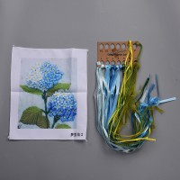 3D Blue Flower Pattern, Oxford Silk Ribbon Kit 