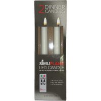 Electronic Real Wax Table Candles with Remote Control - Pack of 2 - White