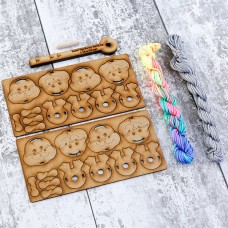 Macrame Easter Egg Bunny With Sizing Jig - Rainbow / Silver