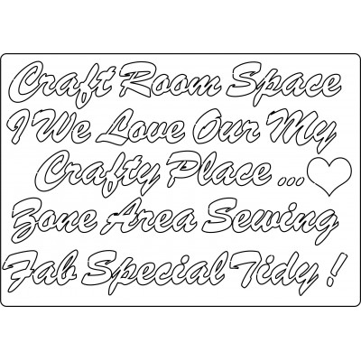 MDF Embellishments - Craft Room Words