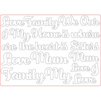 MDF Embellishments - Love Words