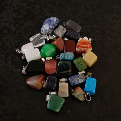 Stone Pendants - 24 Pack with Bails