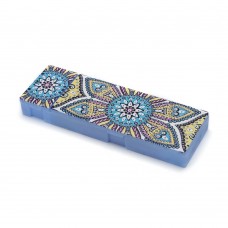 Rhinestone Art Kit - Blue Large Flower Pencil Case 