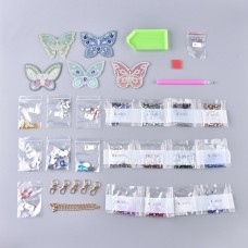 Rhinestone Art Kit - Butterfly Keyrings