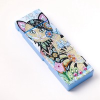 Rhinestone Art Kit - Blue Cat Pencil Case 