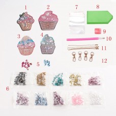 Rhinestone Art Kit - Cupcake Keyrings Rhinestone Art Kit - Cupcake Keyrings