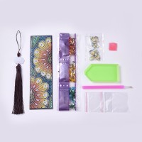 Rhinestone Art Kit - Flowers Tassel Bookmark