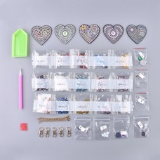 Rhinestone Art Kit - Heart Keyrings