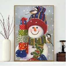 Rhinestone Art Kit - Snowman with Gifts
