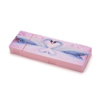 Rhinestone Art Kit - Pink Swans Pencil Case 