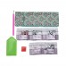 Rhinestone Art Kit - Green Pink Flower Pencil Case 