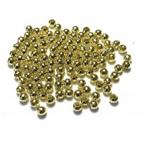 4mm Round Metal Spacer Beads - Gold Tone