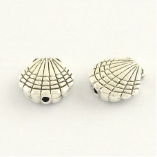 Shell Spacer Beads - Antique Silver