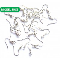 Fish Hook Earwires - Silver Tone