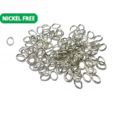 7 x 5mm Oval Jump Rings - Silver Tone