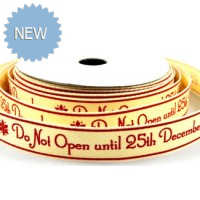 15mm Printed Ribbon - Do not open until 25th December