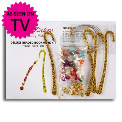 Deluxe Bookmark Kit - Gold Tone Flowers Deluxe Bookmark Kit - Gold Tone Flowers
