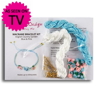 Macrame Bracelet Kit - Blue & Pink Macrame Bracelet Kit - Blue & Pink