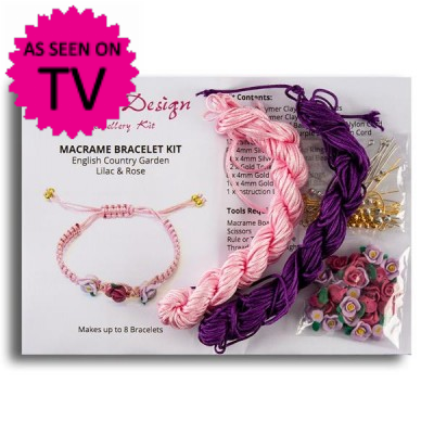 Macrame Bracelet Kit - Lilac & Rose Macrame Bracelet Kit - Lilac & Rose