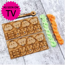 Macrame Easter Egg Bunny with Sizing Jig - Lime / Orange