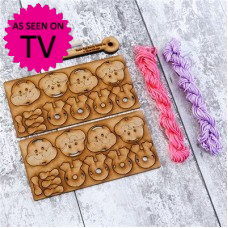 Macrame Easter Egg Bunny with Sizing Jig - Magenta / Lilac