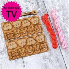 Macrame Easter Egg Bunny with Sizing Jig - Pink /Red